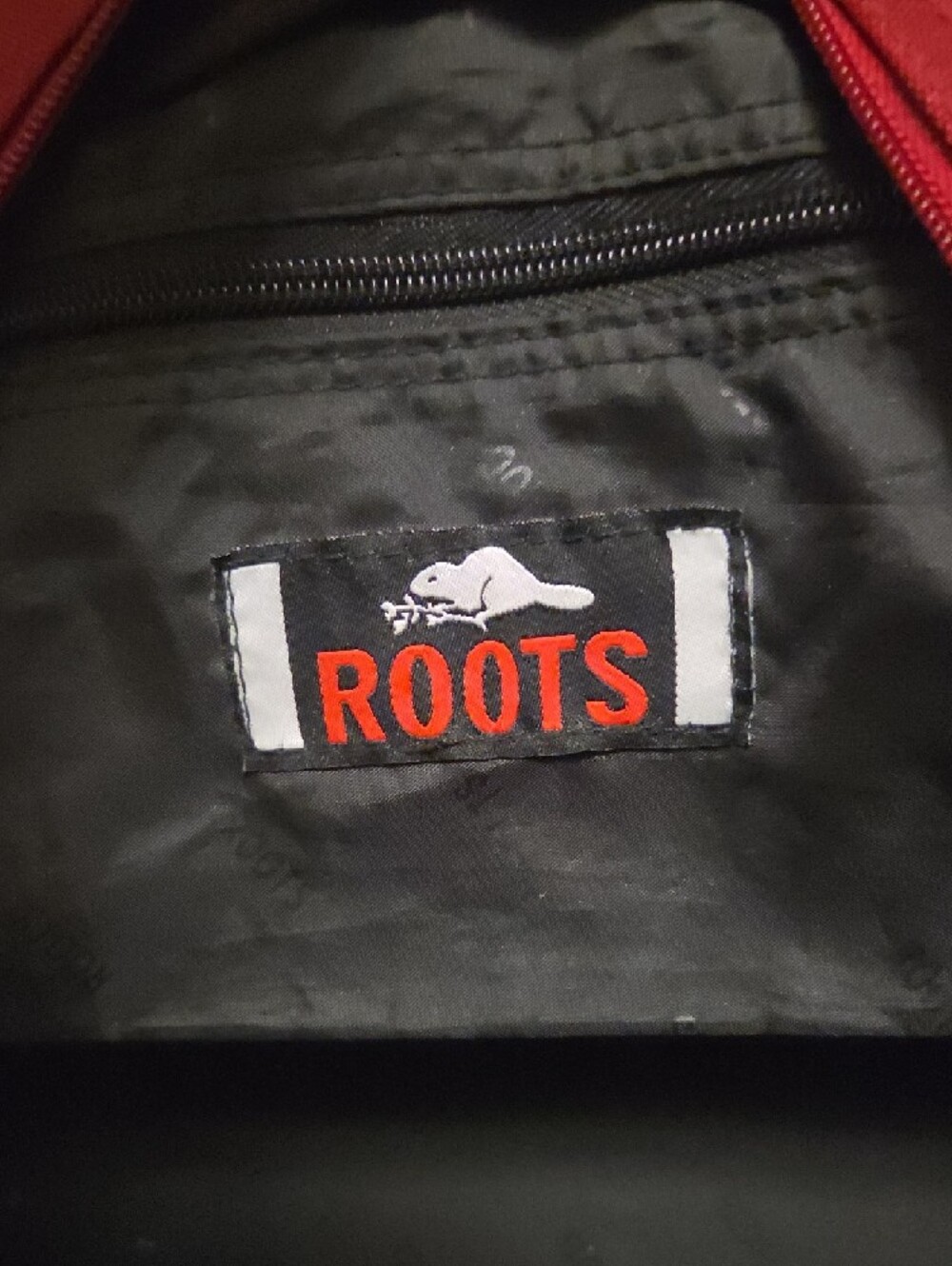 Roots Maroon Canvas Shoulder Bag with Brown Leather Accents - Picture 8 of 13